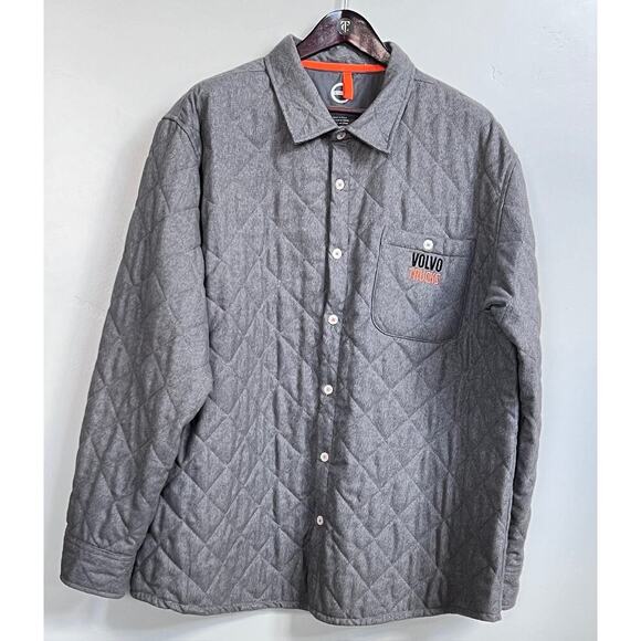 Volvo Trucks Driver Life Gray Quilted Collared Button Up Jacket Men’s Size 2XL - Picture 2 of 3